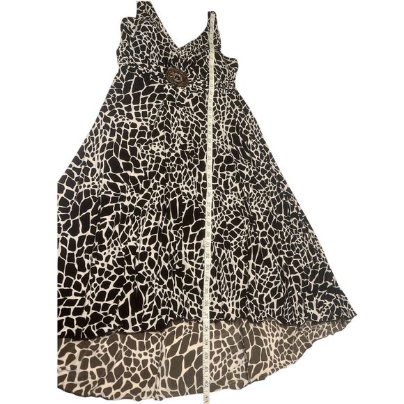 Y2K En Focus Giraffe Print Midi Dress S Pullover Boho Beaded Fall Statement - Picture 6 of 10